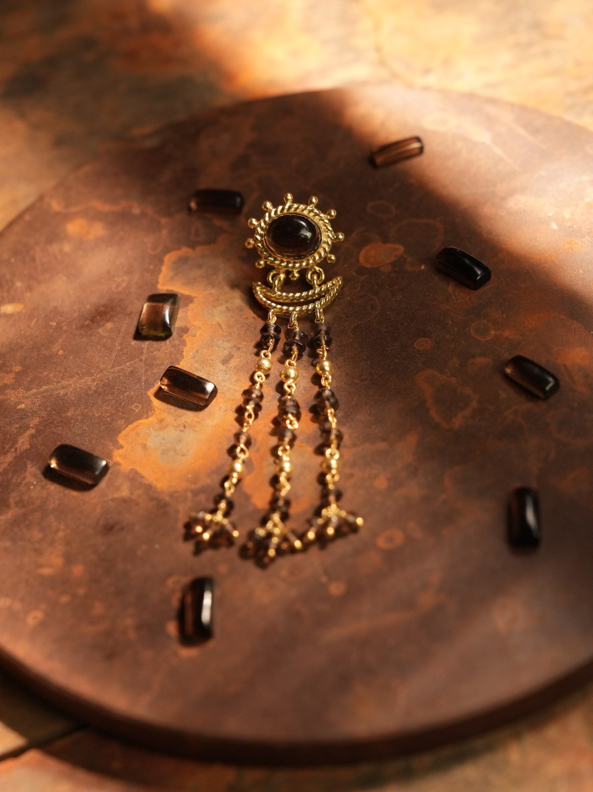 The Sippar earrings in Smokey Quartz